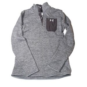 Under Armour Mens ColdGear Specialist Henley 2.0 Gray Fleece Pullover Steel XL